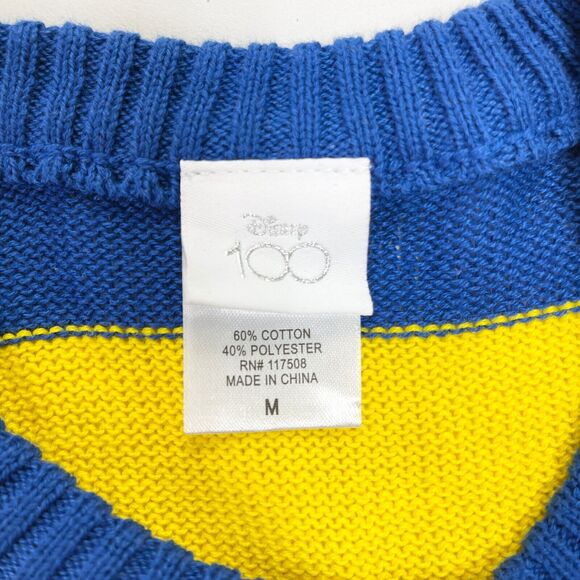 Disney 100 Mickey Mouse Sweater Youth Medium Rainbow Stripe Nebula Blue Retro - Picture 5 of 7